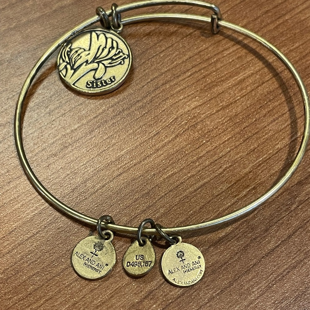 Alex and Ani Gold Sister Charm Bracelet